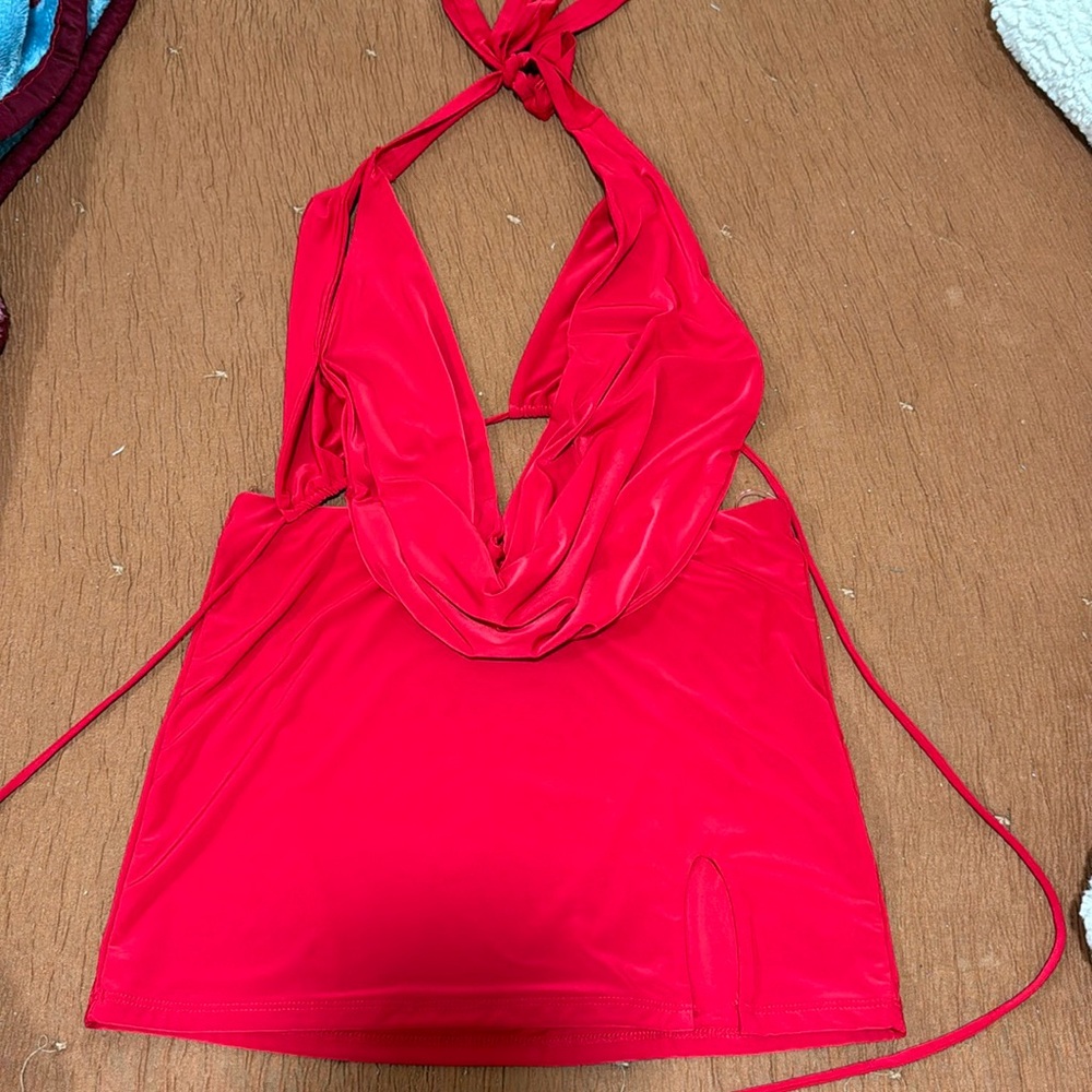 Two piece red outfit